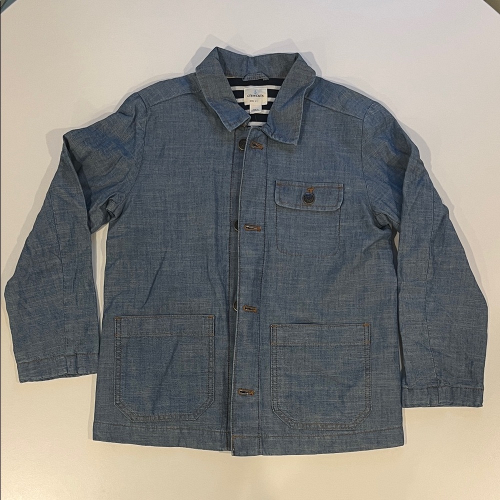 NWT Crewcuts Chambray French Chore Style Jacket Size 6-7
